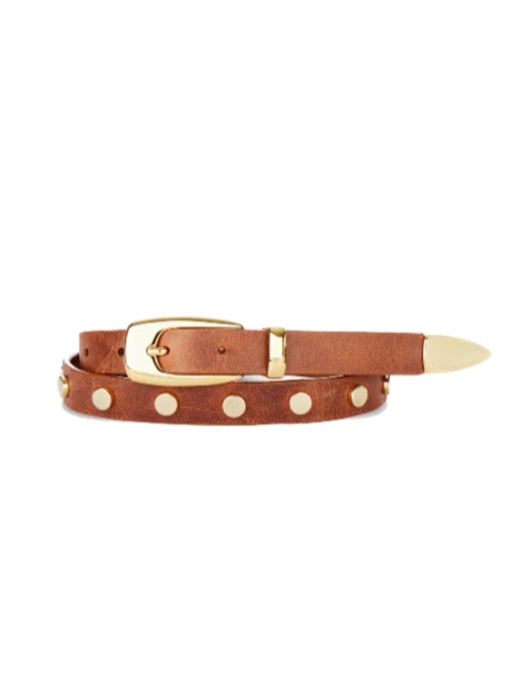 Brave Leather Brandy/Gold Wanamaker Leather Belt